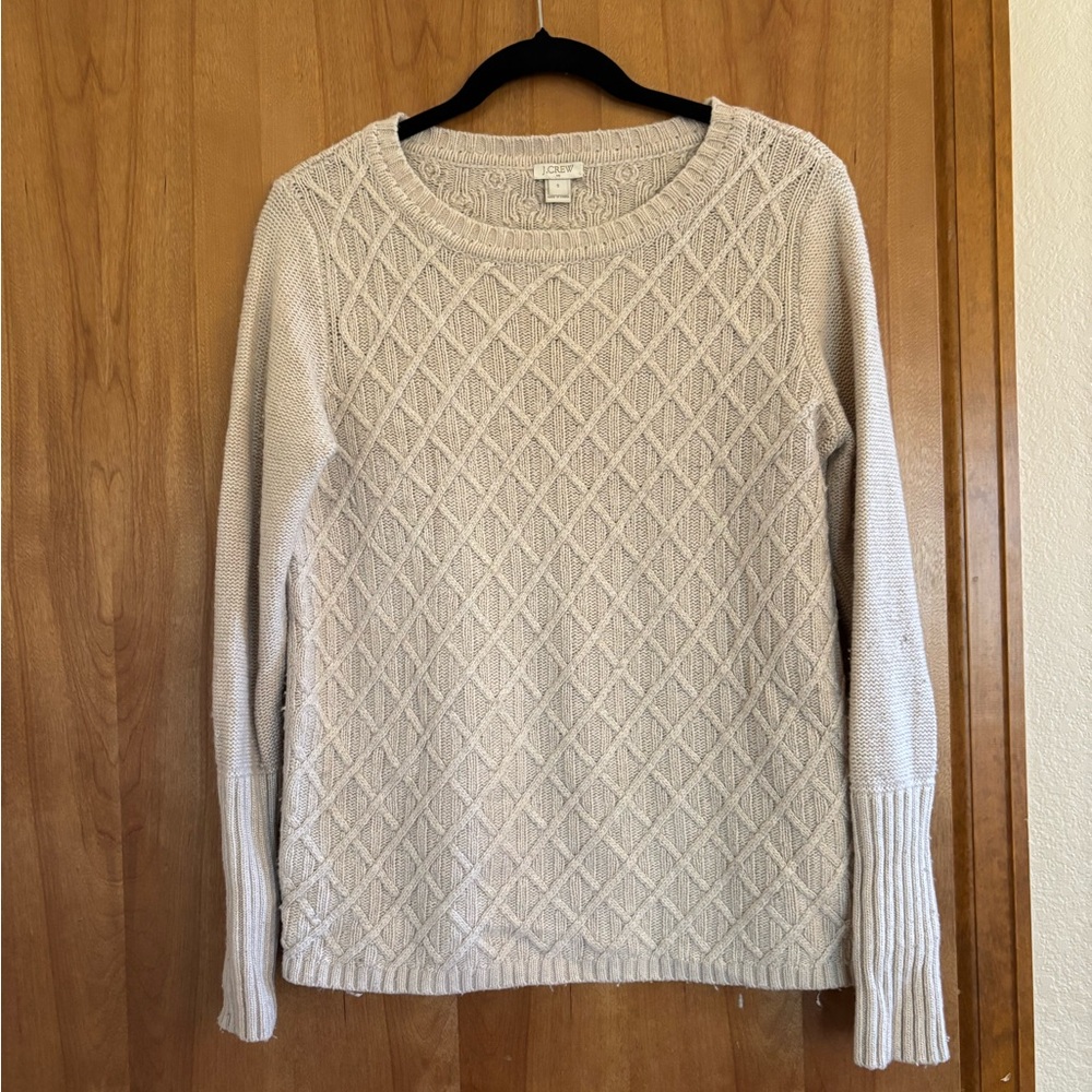 J. Crew Beige Cable Knit Sweater